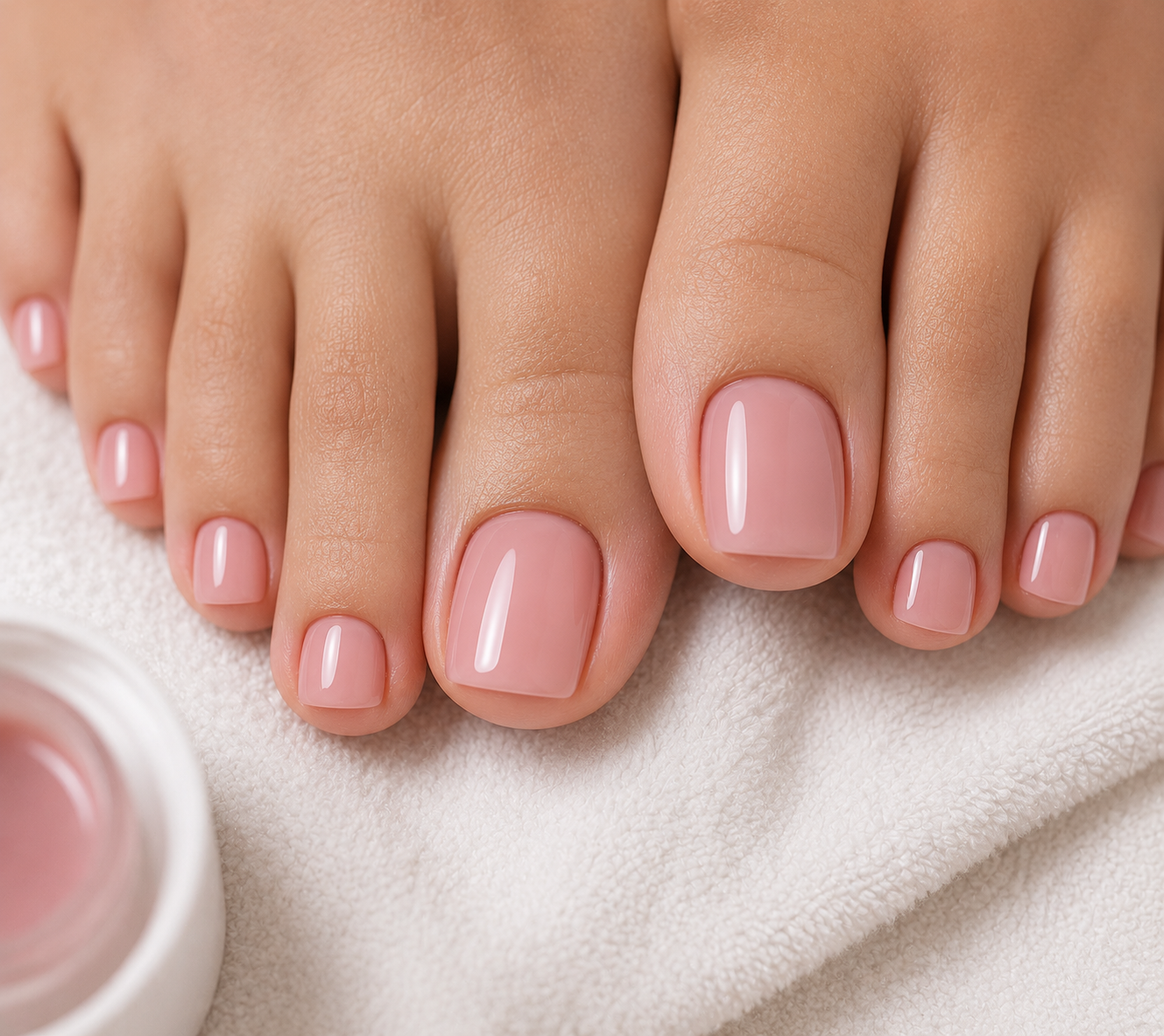 Shellac gel colour on toes